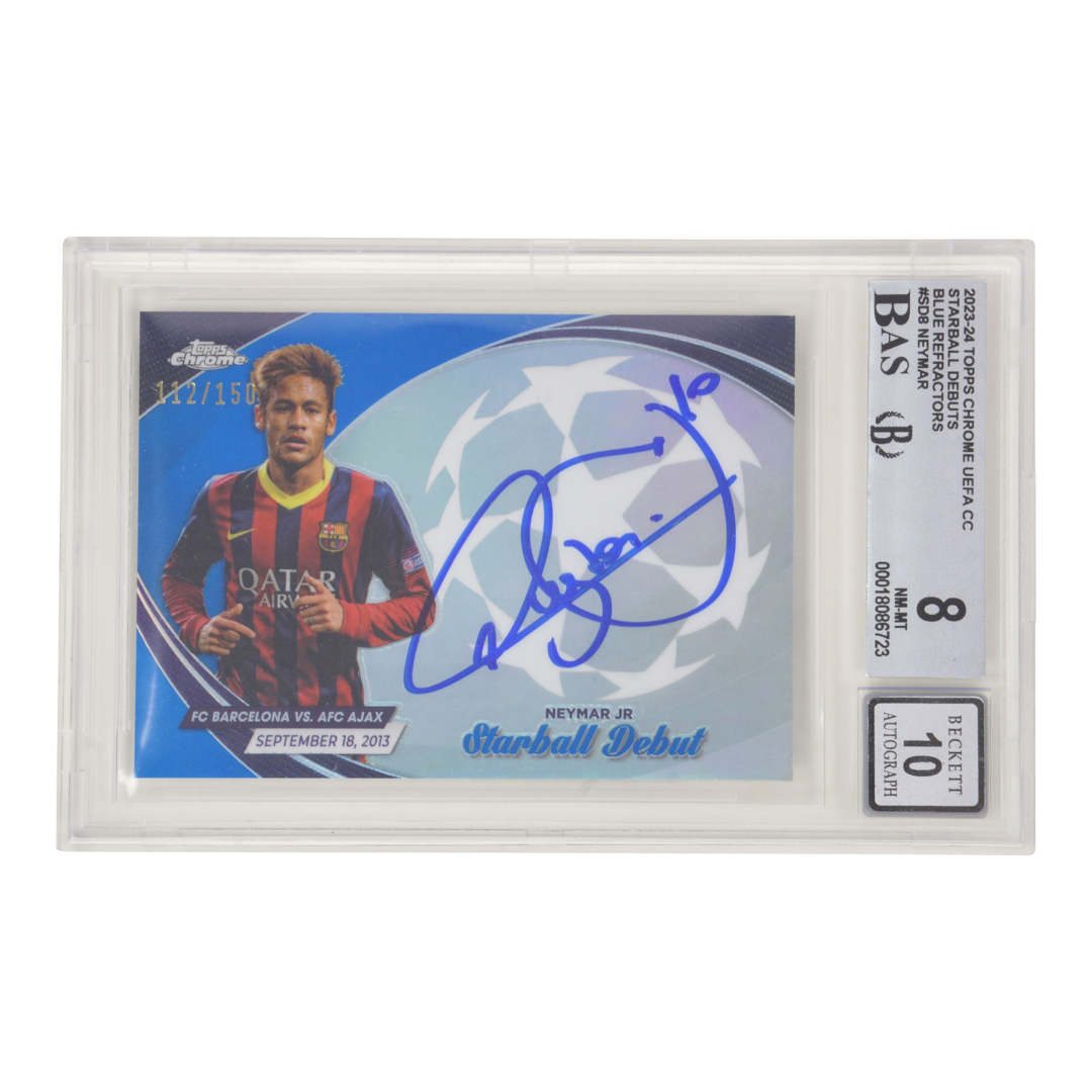 Neymar Jr Signed 2023-24 Topps Chrome UCC Starball Debuts /150 - BGS 8 Auto 10
